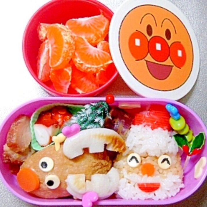 (*^。^*)トナカイ＆サンタ弁当♪